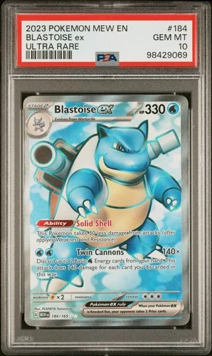2023 POKEMON MEW EN-151 ULTRA RARE #184 BLASTOISE EX PSA 10