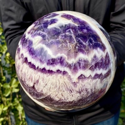 8.99LB Top Natural dreamy amethyst Quartz Sphere Quarzt Crystal Ball reiki Heali