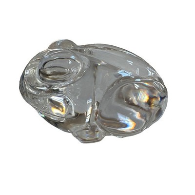 Steuben Glass Crystal Frog Hand Cooler Paperweight Vintage