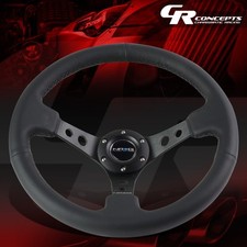 Nrg Reinforced 350mm Black Leather 3deep Dish Racing Steering Wheel Replacement