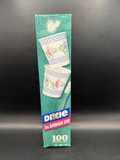 Vintage 100 DIXIE 3 oz Bathroom Cups Lattice Garden Design NOS NEW SEALED
