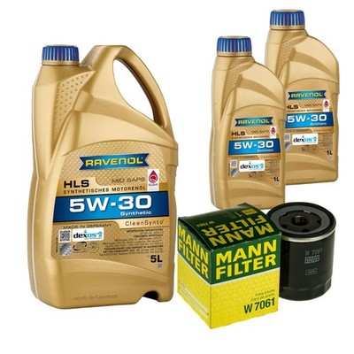 MANN Inspektionspaket 7L RAVENOL HLS 5W-30 für Mazda CX-5 2.2 D 6 Kombi 3