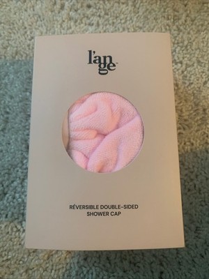 L'ange Lange Hair Shower Cap Pink Reversible Double-Sided Microfiber Polyester