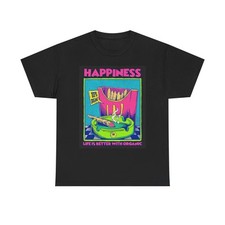 Weed Happiness Graphic T Shirt 420 Retro Unisex Heavy Cotton Tee