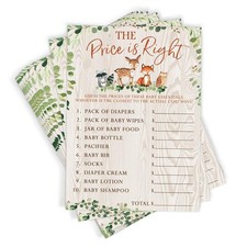 Baby Shower Games   The Price is Right Game for Boy or Girl, Woodland Forest ...