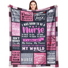 Nurse Graduation Appreciation Throw Blanket Daily Affirmations 60x50"