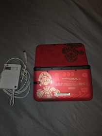 Nintendo 3DS XL Super Mario Red Console w/ Charger Stylus Zelda OOT Pokemon+SD