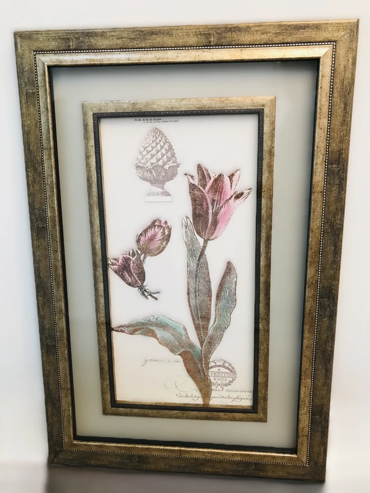 Vintage Botanical Tulip Wall Decor 25W x 37H. - Image 2 of 4