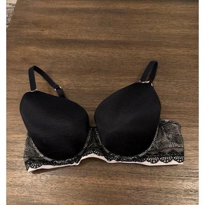 Elle Macpherson Body Womens Black  Push-Up Bra Size 36C Underwire