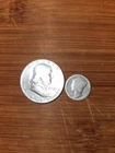 1951 Ben Franklin US Half Dollar 90% Silver Coin With Free Dime Included