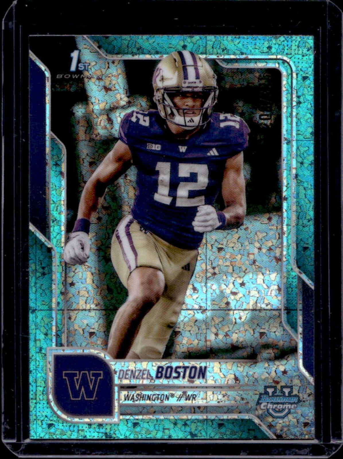 2025 Bowman Chrome U Denzel Boston Aqua Mini-Diamond Refractor 1st #/325