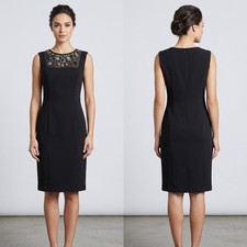 M&CO black embellished sleeveless evening slim fit above knee dress size 14