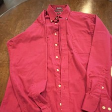 IZOD Men's Red Wrinkle Resistant Twill Regular Fit Dress Shirt 16 34/35