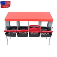 4 Hole Roll Out Chicken Nesting Boxes For Laying Eggs Coop Compartment