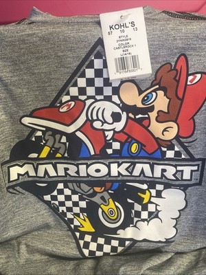 New Nintendo Super Mario Kart Racing Team Bowser Oil Kids Medium Racing T-shirt