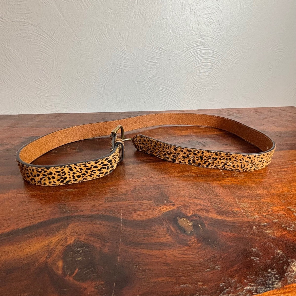 Madewell Animal Print Calf Hair Pony Fur Leather Belt Brown Square Buckle Medium ANIMAL-PRINT PONY HAIR-EFFECT LEATHER BELT - BEIGE / ANIMAL  main image 3