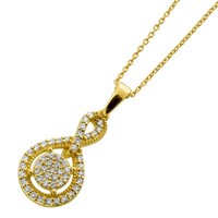 Diamant Kette Halo 0.25Ct AnhäNger Gold 585 14K Lab Grown Brillanten 42