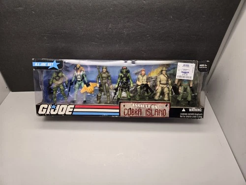 GI JOE ASSAULT ON COBRA ISLAND 7-FIGURE SET 2009 New Read