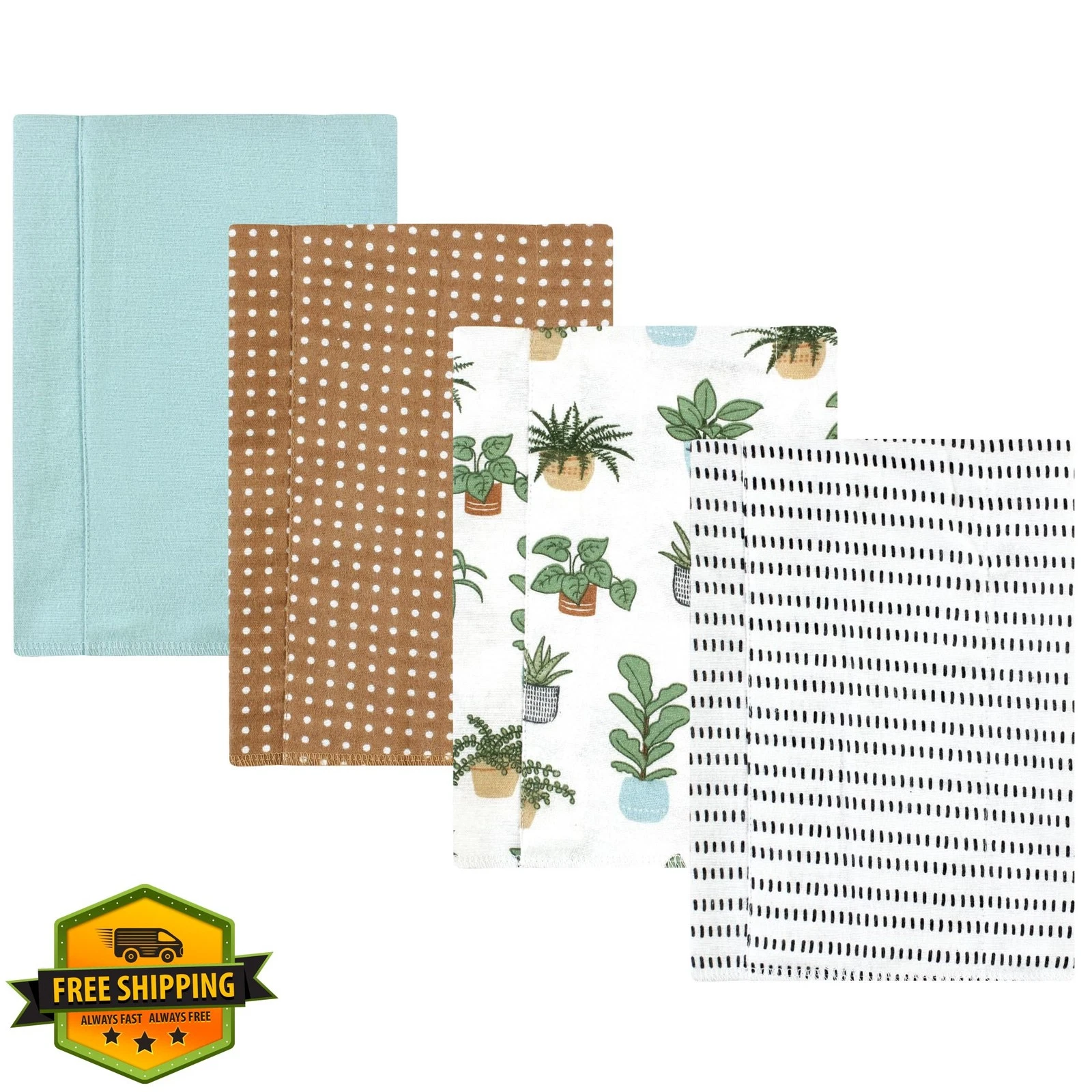 Luvable Friends burp cloths botanical
