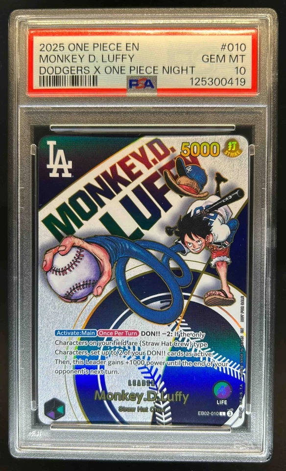 Arte alternativo 2025 One Piece Anime 25th Monkey D. Luffy #EB02-010 PSA 10