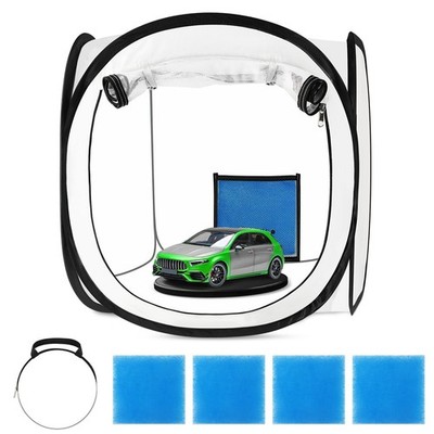 Portable Spray Booth 17x17x17 Inch Airbrush Tent Waterproof Mesh Door for Auto P