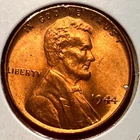 1944-P Lincoln Wheat Cent Penny GEM RED BU From an Original Bank Roll