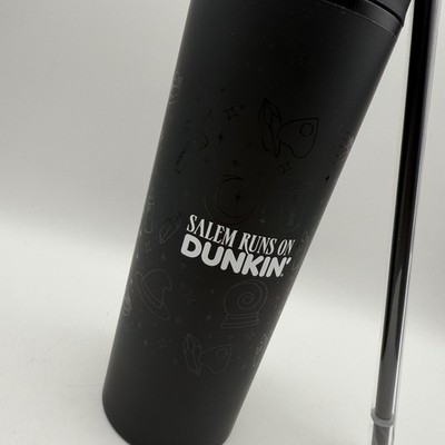 Dunkin' Salem Runs On Dunkin Black Tumbler 17 oz With Straw Halloween Limited