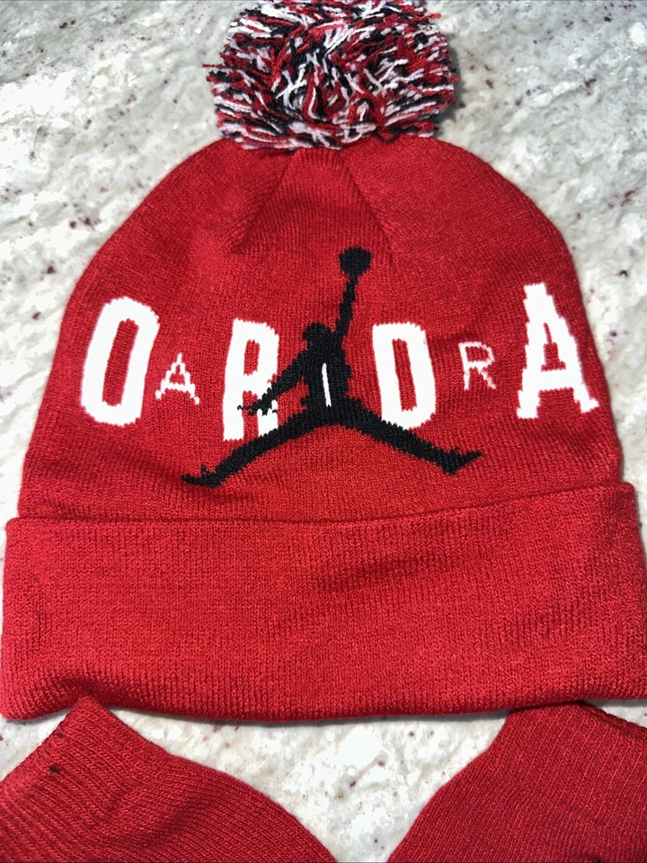 Sombrero y guantes Jordan rojo niños jóvenes talla única para todos Foto 2 de 4