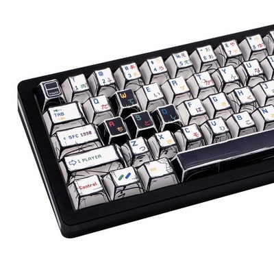 Manga Style PBT Keycaps Set, Cherry Profile Pixel Game Theme Key Cap, Dye Sub...