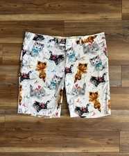 Loudmouth Rare Happy Cats Kitten Graphic Golf Shorts Bermudas Men's 42