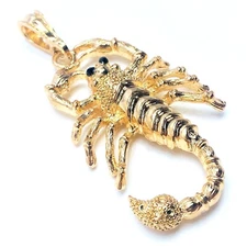 14k Gold Plated Scorpion / Alacrán Pendant Figaro Chain 24" GOLD color #130