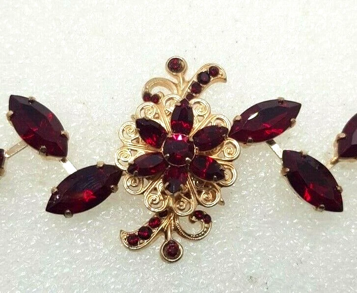 Pulsera SWARIVSKI Borgoña Flor Borgoña сcristales Foto 4 de 4