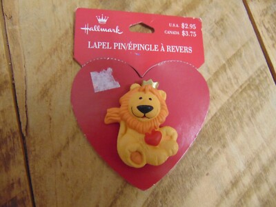 Vtg Hallmark Valentine King Of The Jungle Lion Pin