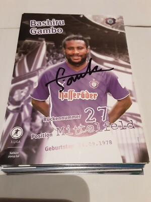 Signierte AK Bashiru Gambo Erzgebirge Aue  NEU 