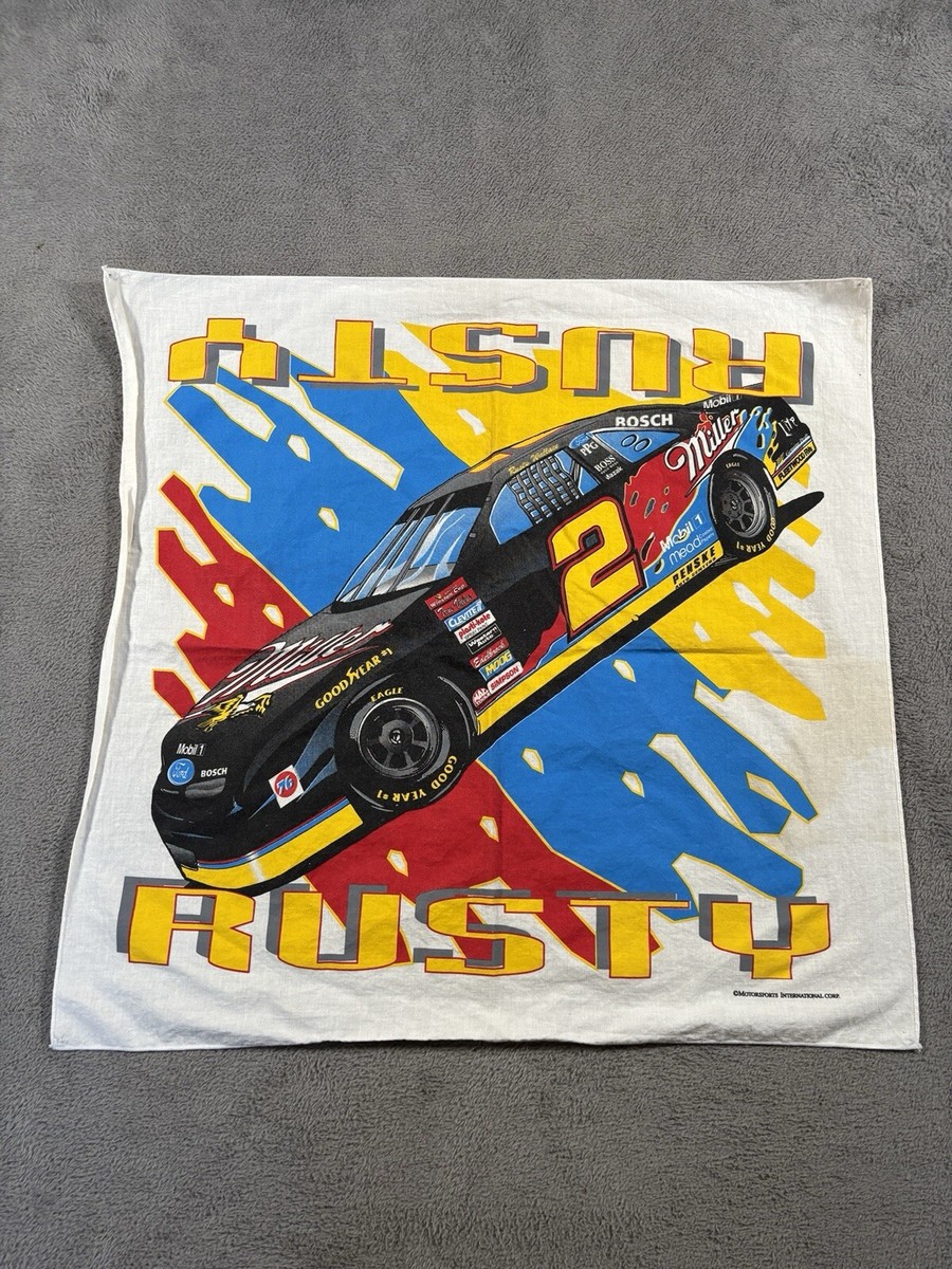 VINTAGE NASCAR Rusty Wallace Banner Flag MILLER MGD Penske Racing
