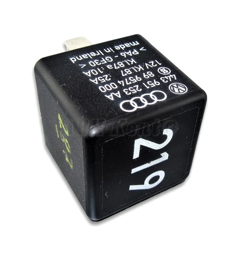 287-Audi VW Seat Skoda No.219 ECU Engine 5-Pin Black Relay 443951253AA 899574000 - Picture 1 of 6