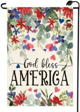 Patriotic 4th of July Floral Garden Flag 12x18 Inch Double Sided multicolor B