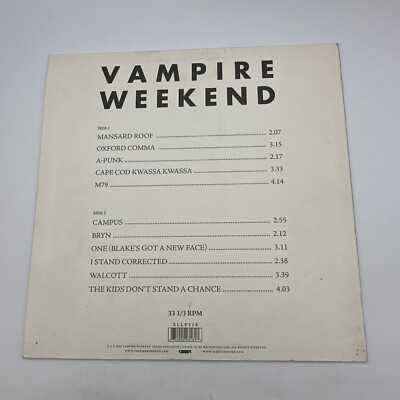 Vampire Weekend Vinyl LP Album XL Records XLLP318 | eBay