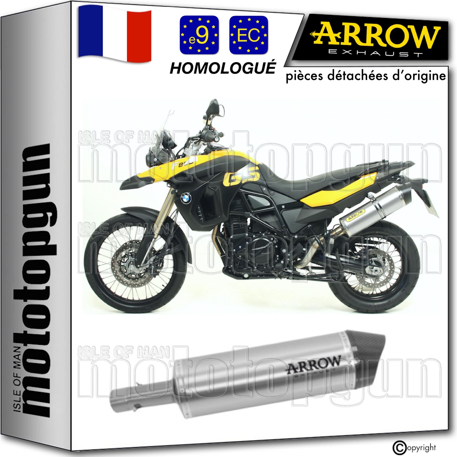 Pot echappement Arrow Maxi Race Tech BMW F800 GS 2009 silencieux moto