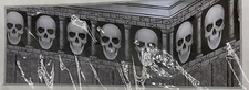 Halloween Graveyard Haunted House Party Spooky Skulls 25 ft Plastic Wall Border