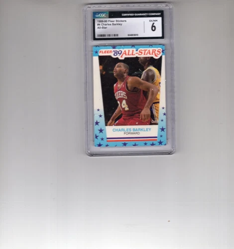 Charles Barkley1989-90 Fleer Basketball All-Star Sticker #4  (CGC6)