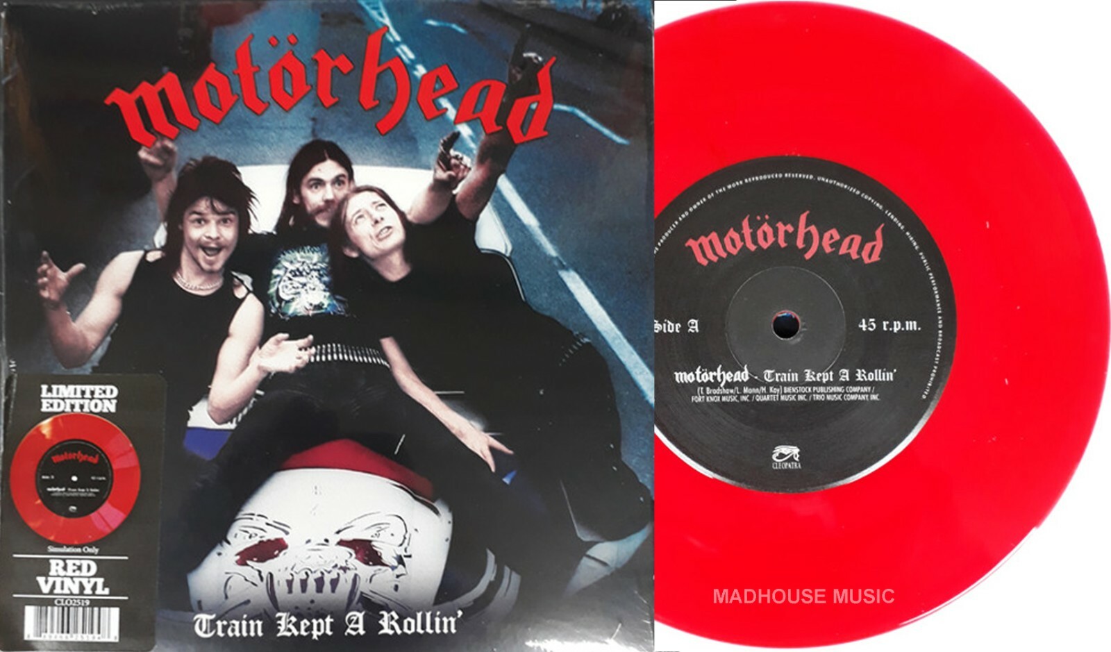 MOTORHEAD 7"" Train Kept A Rollin' / Nothing Else Matters RED VINYL Limited Edn.