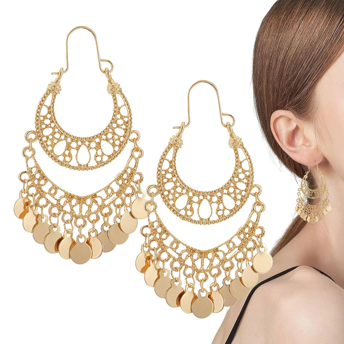 Chandelier on sale hoop earrings