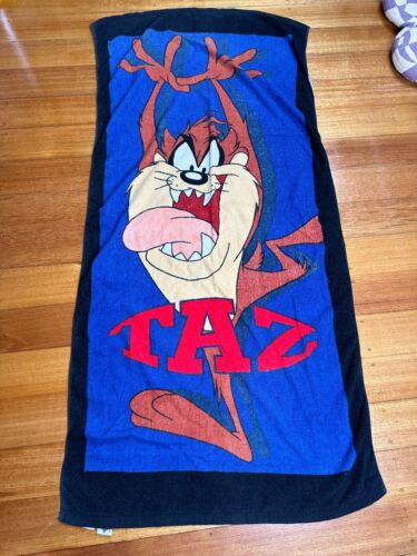 Vintage 90s Taz Tasmanian Devil Beach Looney Tunes 1998 Bath Beach Towel - Picture 1 of 4
