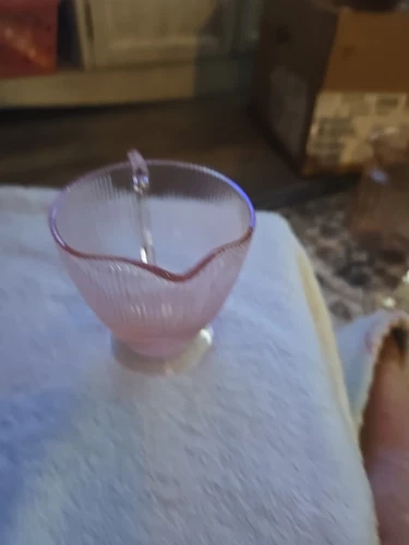Depression Glass “Homespun” Pink Creamer By Jeanette  - Excellent Condition
