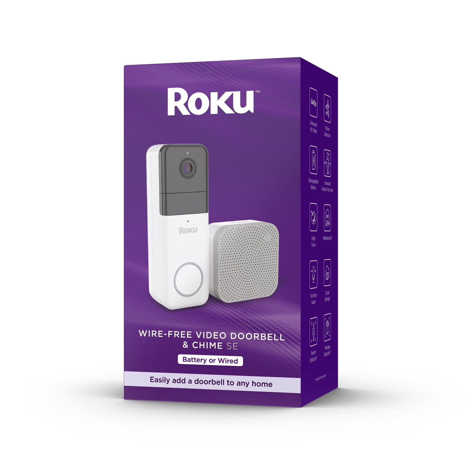 Roku WireFree Video Doorbell & Chime SE (1Pack) with Motion & Sound