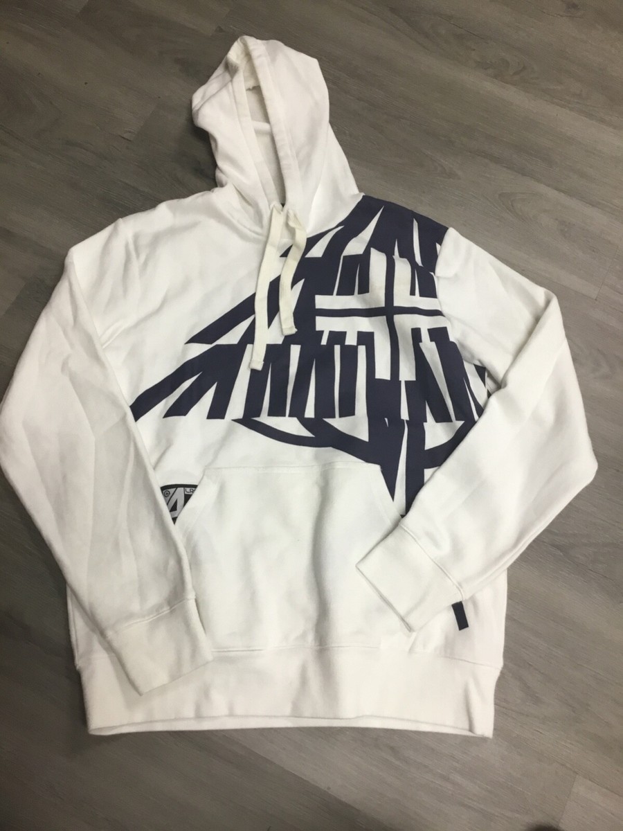 LRG NAVY BLUE/WHITE IRIE ROOTS HOODIE SIZE MEDIUM MENS NEW