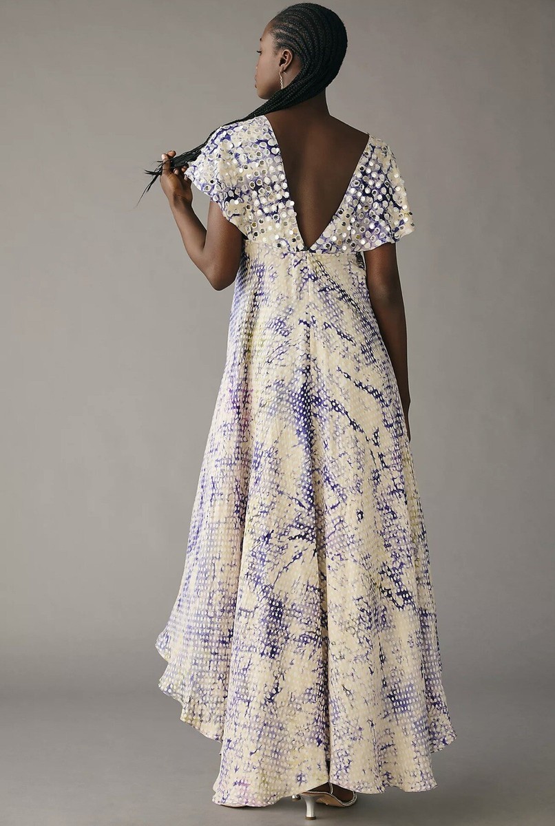 dotted maxi dress Baltic Born Womens Lenora Smocked Dotted Maxi Dress | Sage
