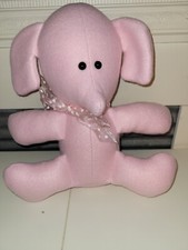Handmade polar fleece pink plush elephant