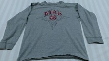 Nike Shirt Youth Medium Long Sleeve Soccer Graphic Gray with Red